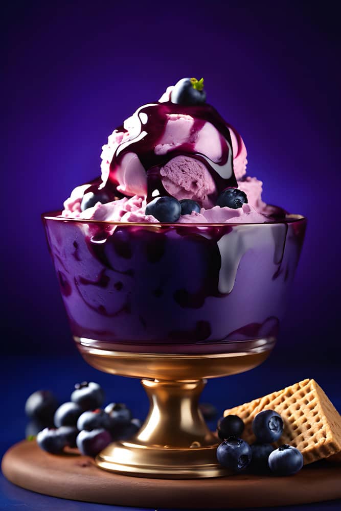 Creamy Vanilla Bean Ice Cream with Berries